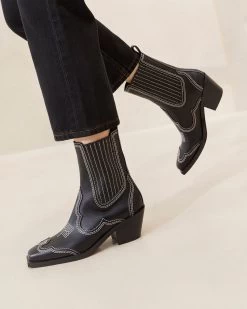 Loeffler Randall Agnes Black/Cream Western Boot 9 Loeffler Randall Agnes Black/Cream Western Boot -Outlet Velin Studio Store AGNES VA BLKCR 073copy