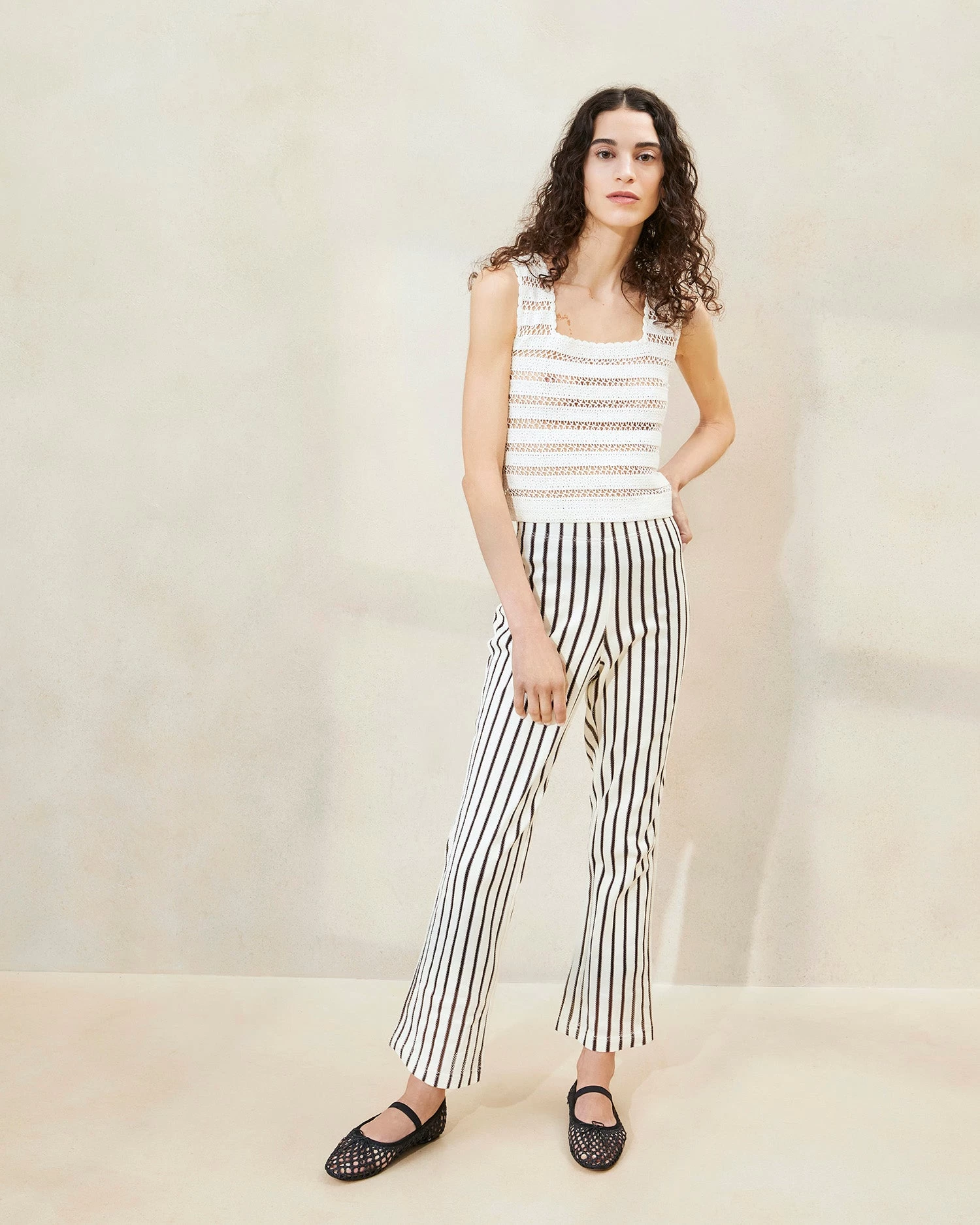 Loeffler Randall Alex Brown Striped Pant 2 Loeffler Randall Alex Brown Striped Pant - Image 2