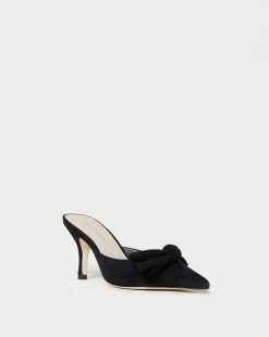 Loeffler Randall Amyra Black Bow Kitten Mule