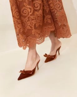 Loeffler Randall Amyra Sienna Bow Kitten Mule -Outlet Velin Studio Store AMYRA VL SIENA 049copy