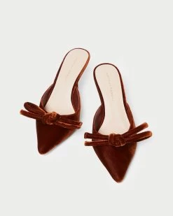 Loeffler Randall Amyra Sienna Bow Kitten Mule -Outlet Velin Studio Store AMYRA VL SIENA 3