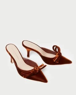 Loeffler Randall Amyra Sienna Bow Kitten Mule -Outlet Velin Studio Store AMYRA VL SIENA 4