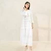 Loeffler Randall Antoinette White Tiered Lace Dress