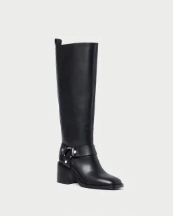 Loeffler Randall Audrey Black Tall Engineer Boot