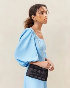 Loeffler Randall Auzeen Black Mini Woven Clutch -Outlet Velin Studio Store AUZEEN WSAT BLACK 034copy