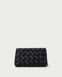 Loeffler Randall Aviva Black Woven Puff Clutch