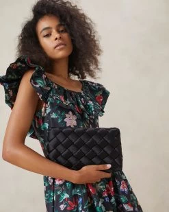 Loeffler Randall Aviva Black Woven Puff Clutch -Outlet Velin Studio Store AVIVA WSAT BLACK 5