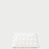 Loeffler Randall Aviva Cream Woven Puff Clutch