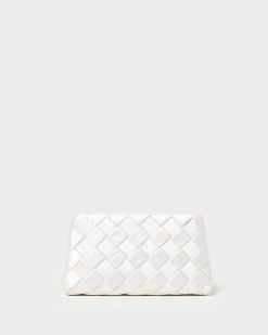 Loeffler Randall Aviva Cream Woven Puff Clutch