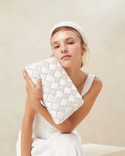 Loeffler Randall Aviva Cream Woven Puff Clutch -Outlet Velin Studio Store AVIVA WSAT CREAM 5