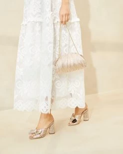 Loeffler Randall Bailey Champagne Pleated Dome Clutch -Outlet Velin Studio Store BAILEY PLA CHAMP 099copy