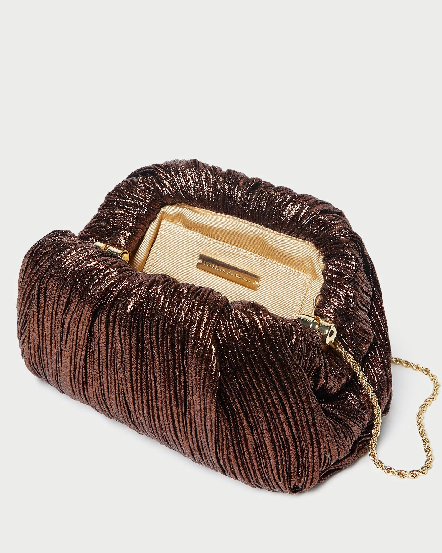 Loeffler Randall Bailey Mocha Pleated Dome Clutch 4 Loeffler Randall Bailey Mocha Pleated Dome Clutch - Image 4