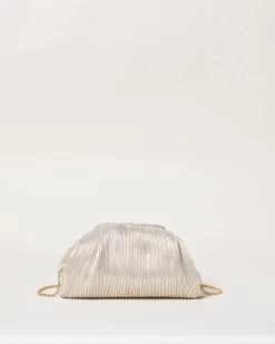 Loeffler Randall Bailey Platinum Pleated Dome Clutch