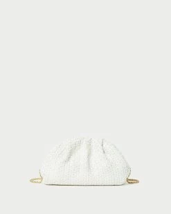Loeffler Randall Bailey White Raffia Dome Clutch