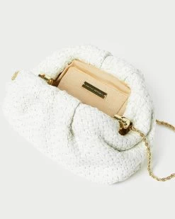 Loeffler Randall Bailey White Raffia Dome Clutch -Outlet Velin Studio Store BAILEY R WHITE 3