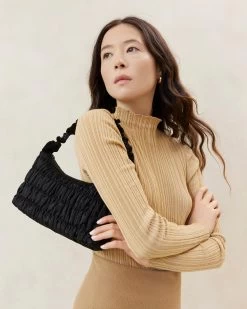 Loeffler Randall Barry Black Gathered Shoulder Bag -Outlet Velin Studio Store BARRY MO BLACK 015copy