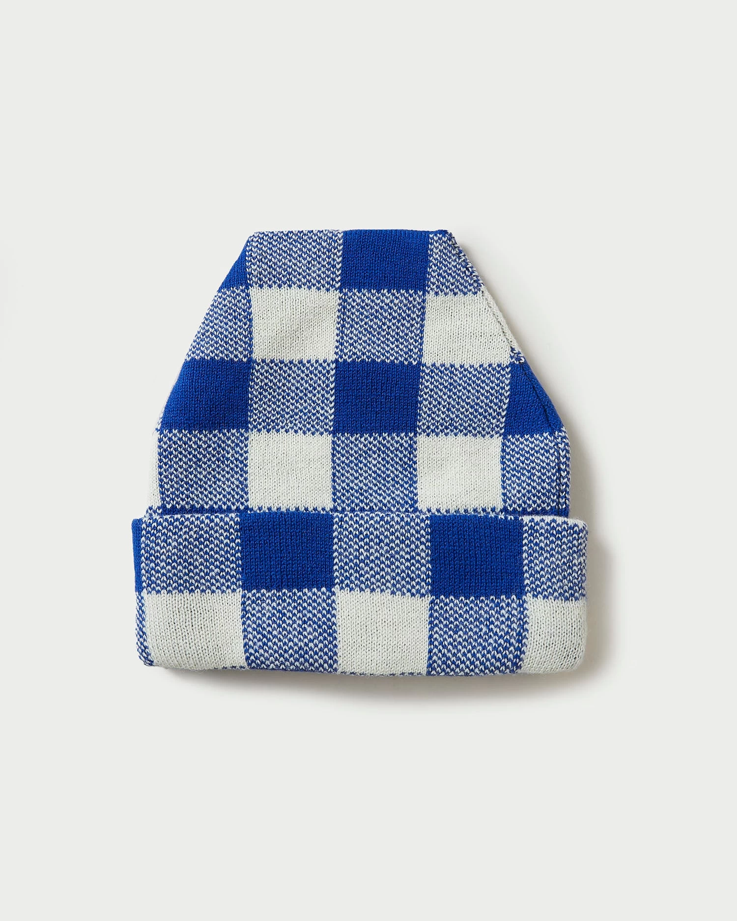 Loeffler Randall Bartlet Blue Checker Knit Beanie 1 Loeffler Randall Bartlet Blue Checker Knit Beanie