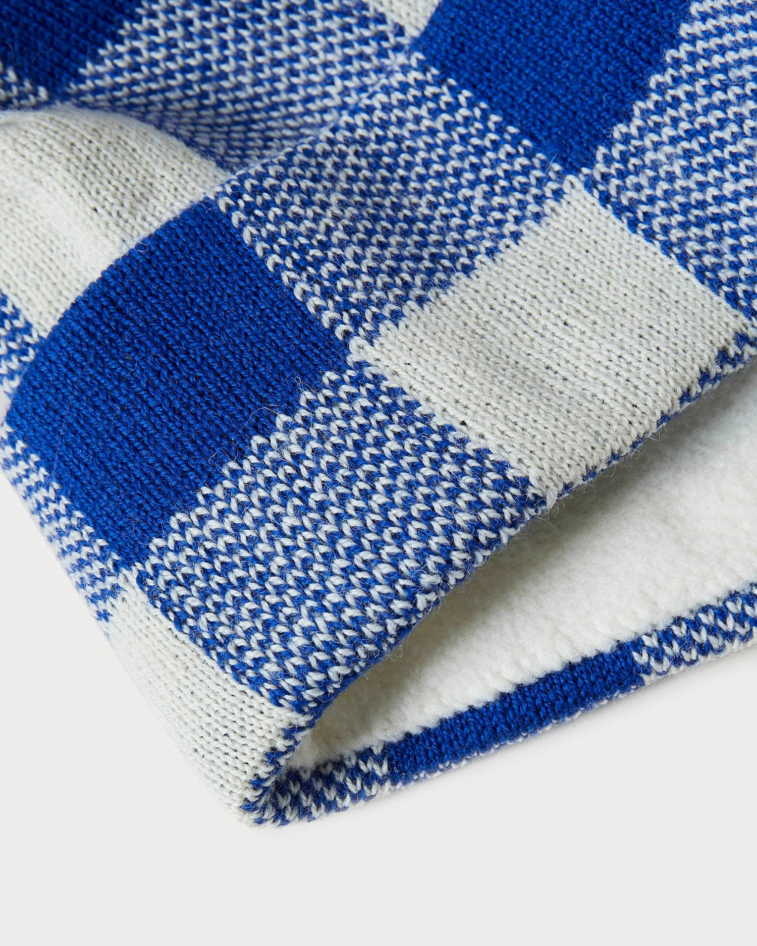Loeffler Randall Bartlet Blue Checker Knit Beanie 2 Loeffler Randall Bartlet Blue Checker Knit Beanie - Image 2