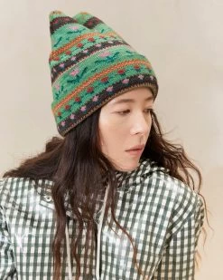 Loeffler Randall Bartlet Floral Stripe Knit Beanie -Outlet Velin Studio Store BARTLET WOI GNFST 018copy