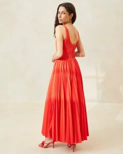 Loeffler Randall Bea Poppy Pleated Dress -Outlet Velin Studio Store BEA POPY 147copy