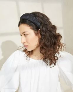 Loeffler Randall Bellamy Black Moiré Headband -Outlet Velin Studio Store BELLAMY MO BLACK 5