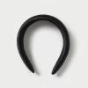 Loeffler Randall Bellamy Black Satin Puffy Headband