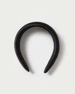 Loeffler Randall Bellamy Black Satin Puffy Headband