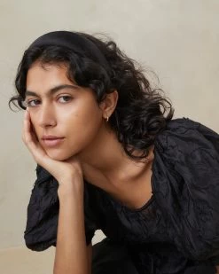 Loeffler Randall Bellamy Black Satin Puffy Headband -Outlet Velin Studio Store BELLAMY SATN BLACK 3