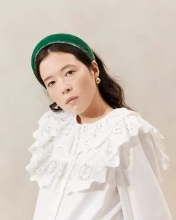 Loeffler Randall Bellamy Cyprus Velvet Headband -Outlet Velin Studio Store BELLAMY VL CYPRS 017copy