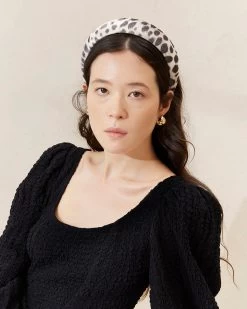 Loeffler Randall Bellamy Leopard Velvet Headband -Outlet Velin Studio Store BELLAMY VL LEOPA 004copy