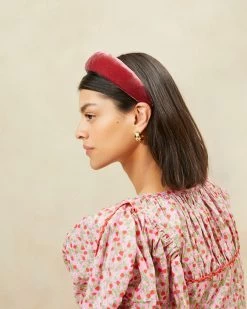 Loeffler Randall Bellamy Tea Rose Velvet Headband -Outlet Velin Studio Store BELLAMY VL TEARO 004copy