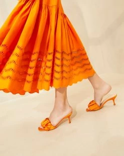 Loeffler Randall Bianca Marigold Kitten Heel Mule -Outlet Velin Studio Store BIANCA SATN MARGD 028copy