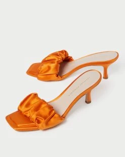 Loeffler Randall Bianca Marigold Kitten Heel Mule -Outlet Velin Studio Store BIANCA SATN MARGD 3