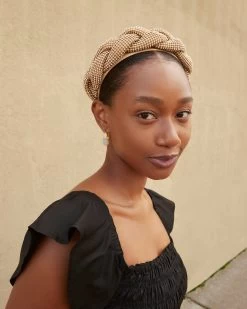 Loeffler Randall Bijou Gold Diamanté Braided Headband -Outlet Velin Studio Store BIJOU HFFA GOLD 3