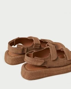 Loeffler Randall Blaise Brown Raffia Platform Sandal -Outlet Velin Studio Store BLAISE R BROWN 4