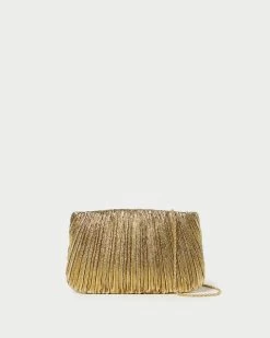 Loeffler Randall Brit Oro Flat Pleated Clutch