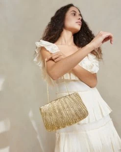 Loeffler Randall Brit Oro Flat Pleated Clutch 9 Loeffler Randall Brit Oro Flat Pleated Clutch -Outlet Velin Studio Store BRIT PLA ORO 5