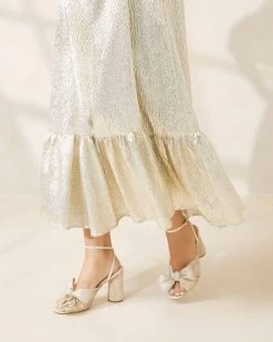 Loeffler Randall Camellia Platinum Pleated Bow Heel -Outlet Velin Studio Store CAMELLIA PLA PLATNM 5 c3904098 3cdf 4a80 9be9 6ea731cdc5ef 1