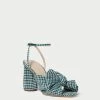 Loeffler Randall Camellia Green Gingham Bow Heel