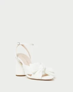Loeffler Randall Camellia White Pleated Bow Heel