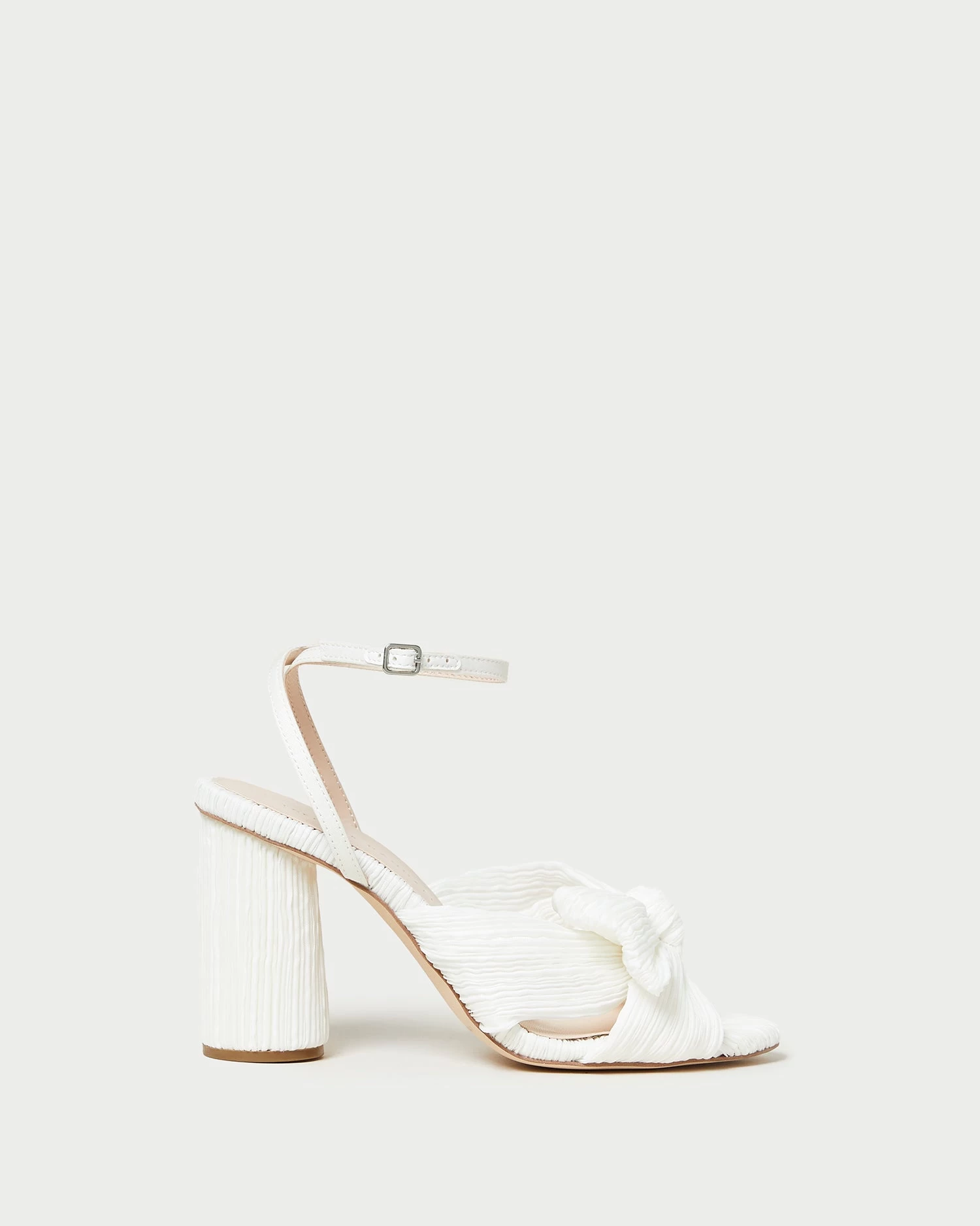 Loeffler Randall Camellia White Pleated Bow Heel 2 Loeffler Randall Camellia White Pleated Bow Heel - Image 2