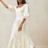 Loeffler Randall Carmina Ivory Long Curve Dress
