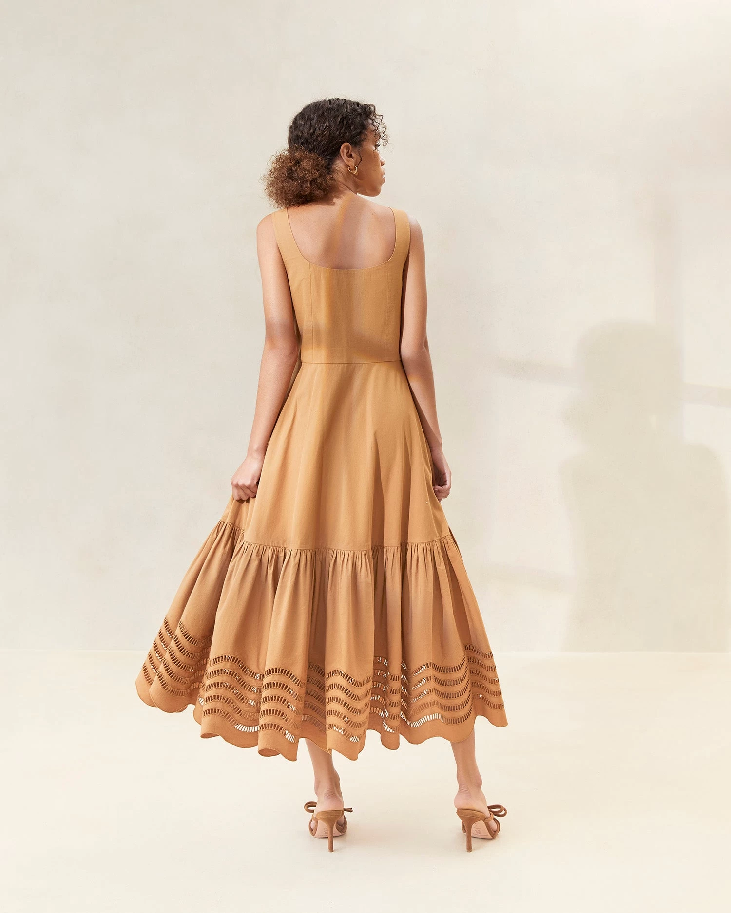 Loeffler Randall Carine Chocolate Embroidered Midi Dress 3 Loeffler Randall Carine Chocolate Embroidered Midi Dress - Image 3