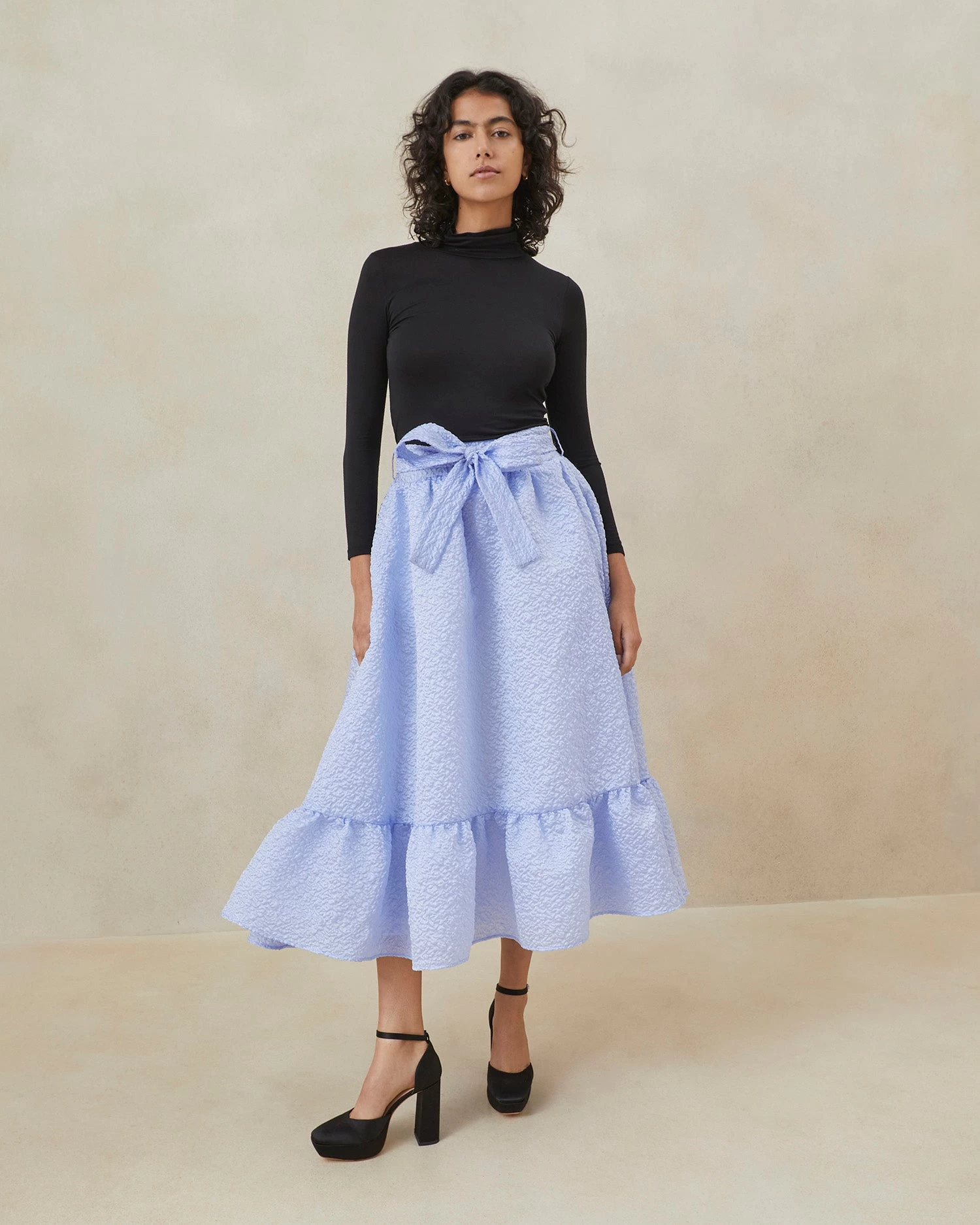 Loeffler Randall Carrie Blue Ruffled Circle Skirt 1 Loeffler Randall Carrie Blue Ruffled Circle Skirt