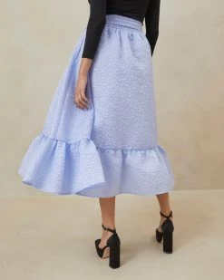 Loeffler Randall Carrie Blue Ruffled Circle Skirt 5 Loeffler Randall Carrie Blue Ruffled Circle Skirt -Outlet Velin Studio Store CARRIE POLY BLUE 3