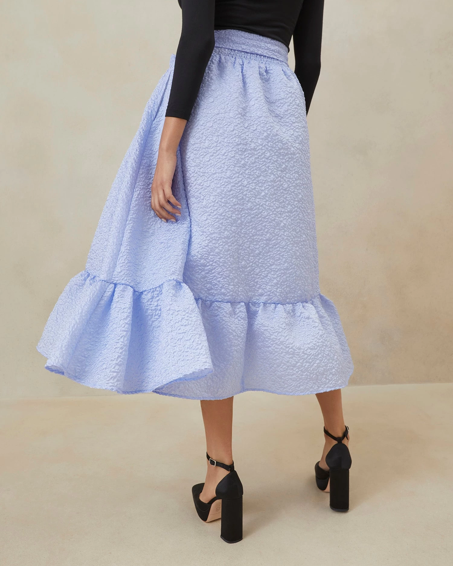 Loeffler Randall Carrie Blue Ruffled Circle Skirt 3 Loeffler Randall Carrie Blue Ruffled Circle Skirt - Image 3