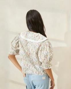 Loeffler Randall Chantal Floral Puff-Sleeve Blouse -Outlet Velin Studio Store CHANTAL CCLPM 2533copy2