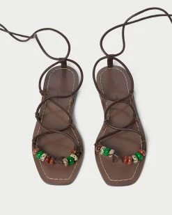 Loeffler Randall Colleen Chocolate Knot Lace-Up Sandal -Outlet Velin Studio Store COLEEN NB CHOCO 3