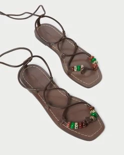 Loeffler Randall Colleen Chocolate Knot Lace-Up Sandal -Outlet Velin Studio Store COLEEN NB CHOCO 4