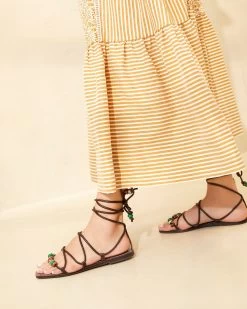 Loeffler Randall Colleen Chocolate Knot Lace-Up Sandal -Outlet Velin Studio Store COLLEEN NB CHOCO 045copy